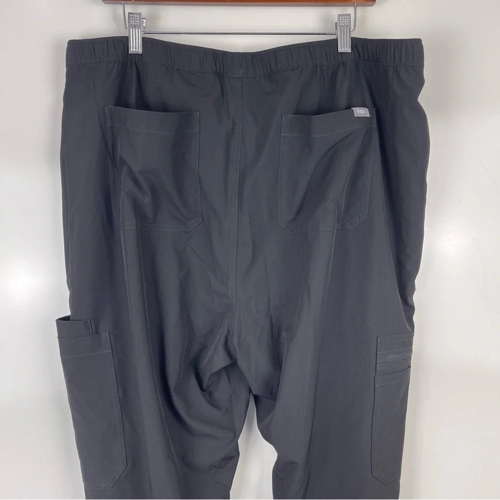 NEW FIGS Scrubs Cairo FREEx Lined Cargo Scrub Pants Men's Size 2XL TALL Black